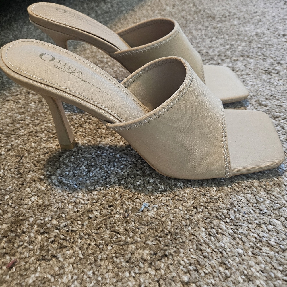 Tan Mule Heels